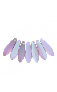 Czech Glass Daggers beads 5x16mm Crystal copper rainbow matted 00030-98573